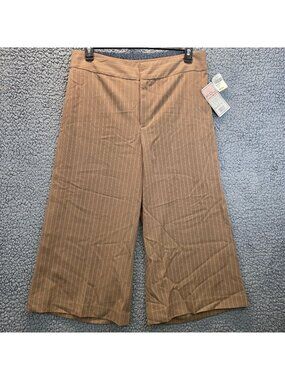 FDJ French Dressing Olivia Gaucho Pants Sze 14 Mocha Mid Rise Wide Leg Lagenlook